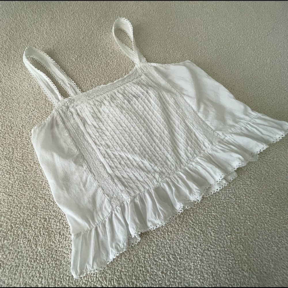 Zara White Lace Crop Top - Large